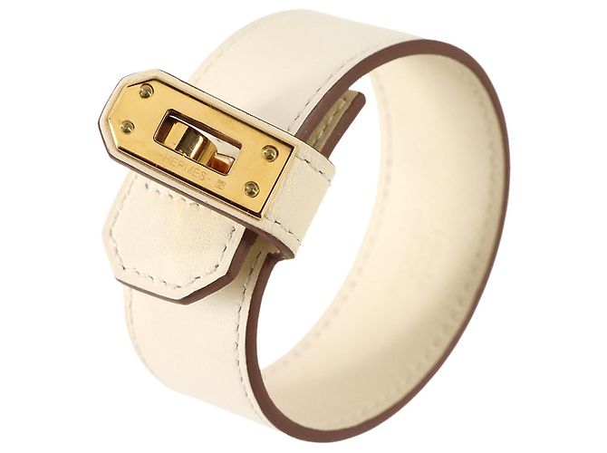 Hermès Pulsera Hermes Kelly Twist PM Blanco Dorado - vista 5
