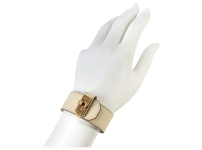 Hermès Pulsera Hermes Kelly Twist PM Blanco Dorado - vista 8