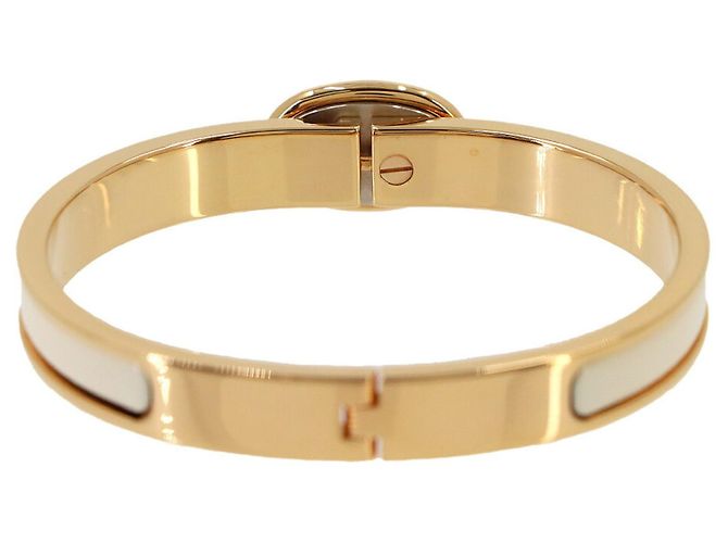 Hermès Hermes Mini Clic Chaine d'Ancre Bangle Silvery Golden Cream - view 3