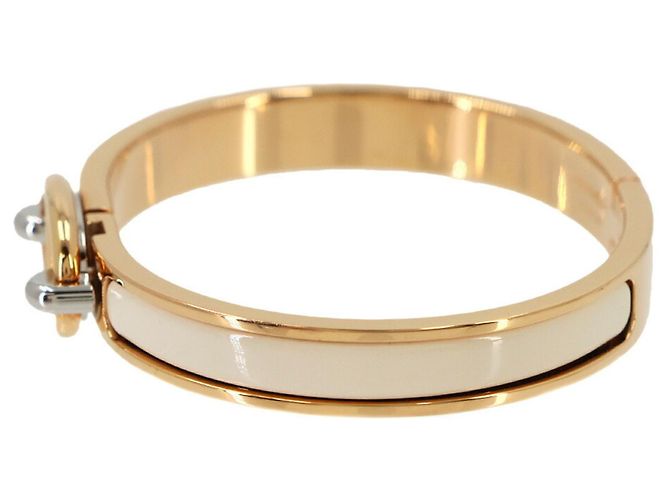 Hermès Hermes Mini Clic Chaine d'Ancre Bangle Silvery Golden Cream - view 4