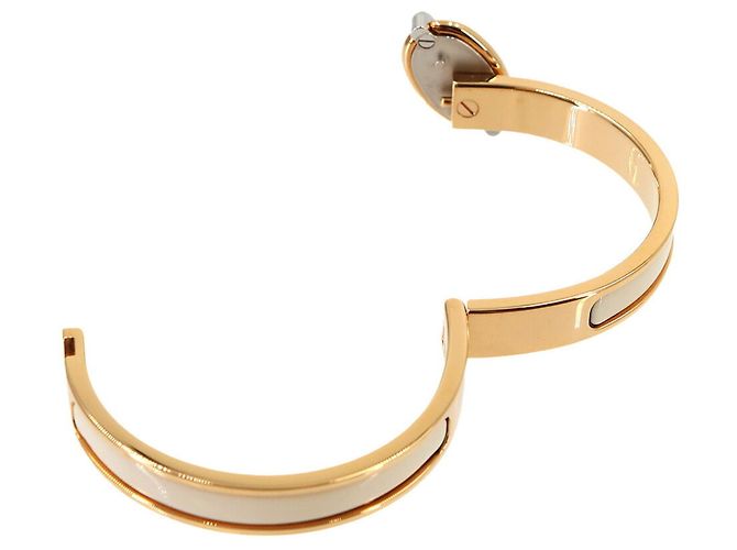 Hermès Hermes Mini Clic Chaine d'Ancre Bangle Silvery Golden Cream - view 7