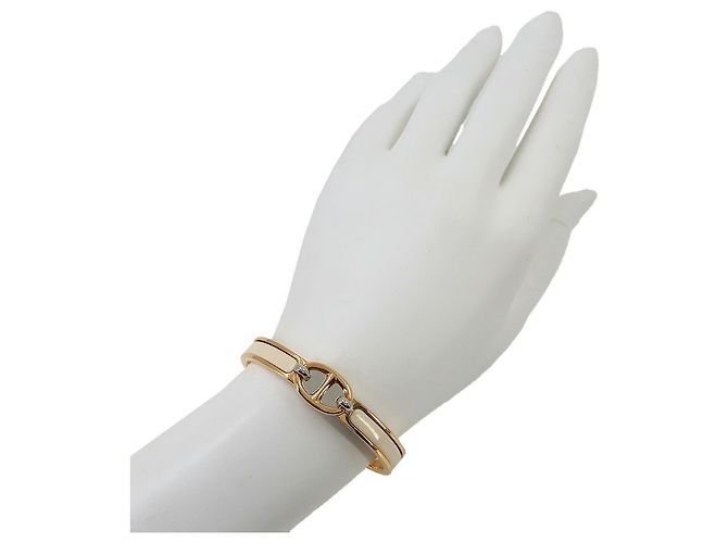 Hermès Hermes Mini Clic Chaine d'Ancre Bangle Silvery Golden Cream - view 8
