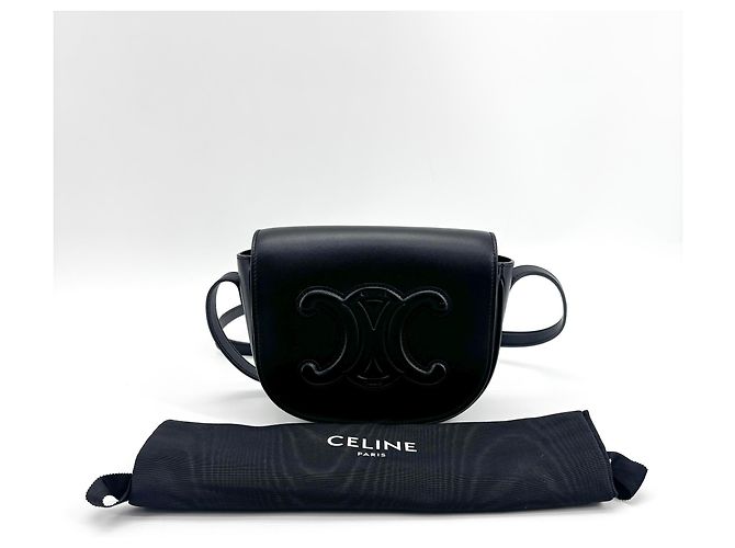 Céline Celine Cuir Triomphe Folco Leather Negro - vista 2