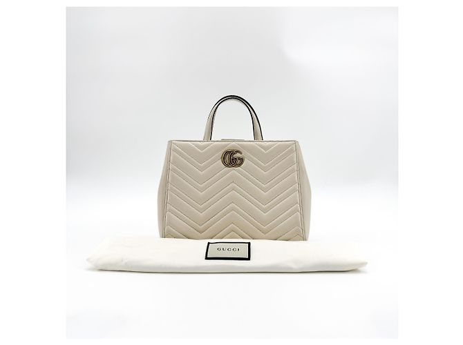 Gucci GG Marmont Matelasse Leather Small Beige - vista 3