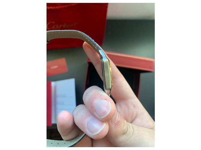 Relógio Cartier Santos Dumont Ouro e Aço Prata Gold hardware - vista 10