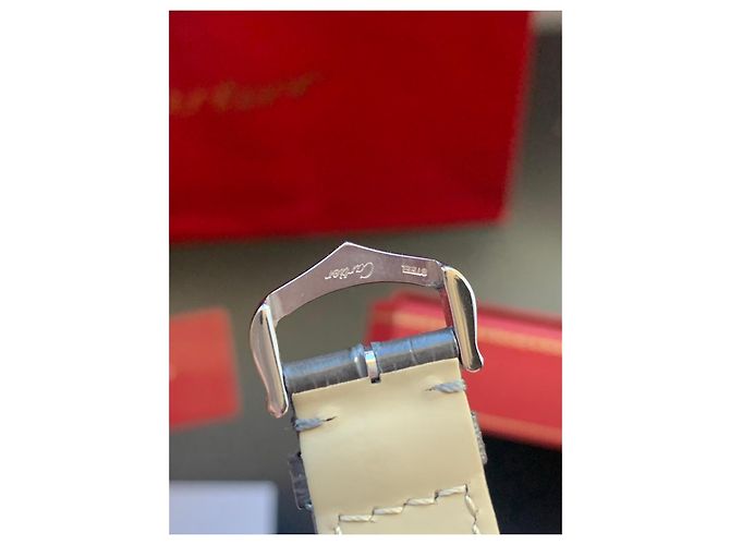 Relógio Cartier Santos Dumont Ouro e Aço Prata Gold hardware - vista 12