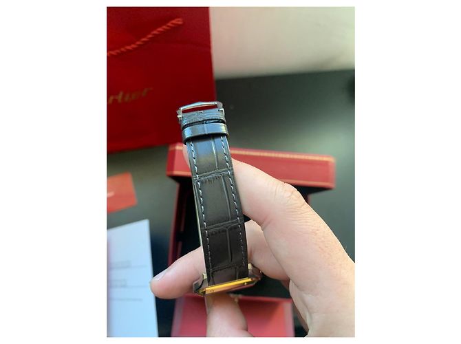 Relógio Cartier Santos Dumont Ouro e Aço Prata Gold hardware - vista 8