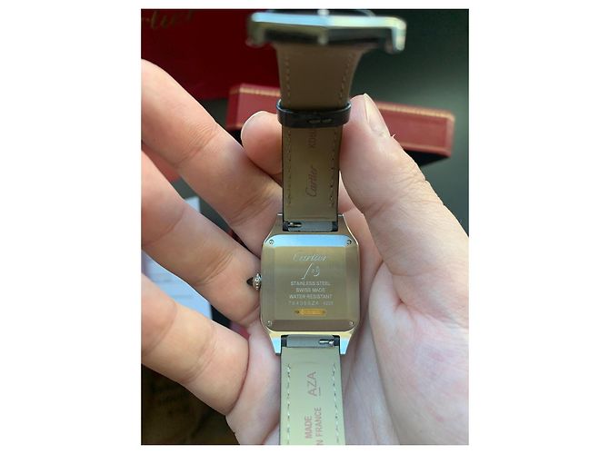 Relógio Cartier Santos Dumont Ouro e Aço Prata Gold hardware - vista 9
