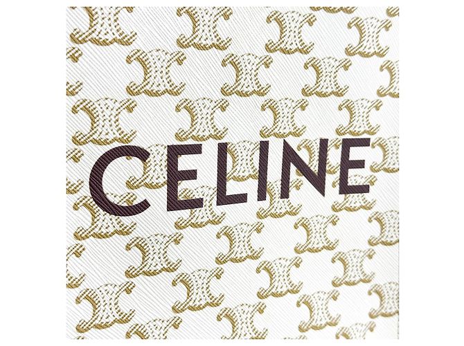 Céline Celine Vertical Cabas Triomphe Coated Canvas Large Branco - vista 7