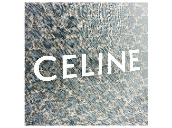 Céline Celine Vertical Cabas Triomphe Coated Canvas Mini Nero - vista 7