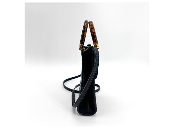 Fendi Sunshine Shopper em camurça riscada Large Preto - vista 3