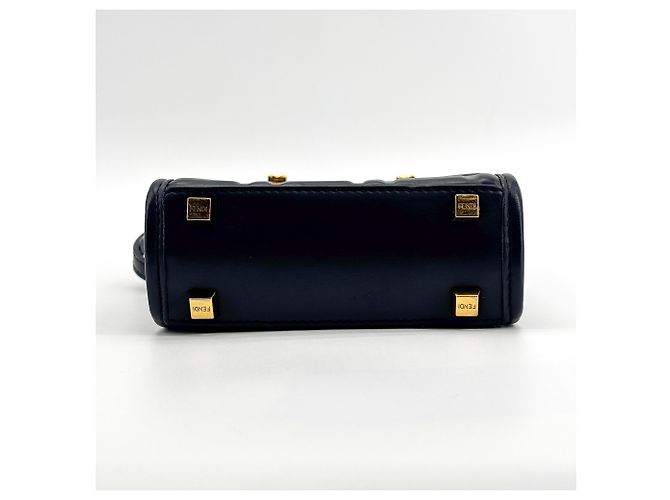 Fendi Sunshine Shopper em camurça riscada Large Preto - vista 5