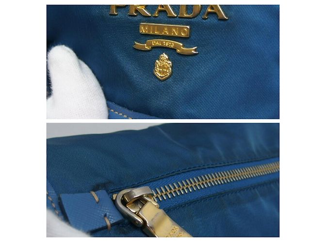 Bolsa de Ombro Prada Saffiano Tessuto Nylon Azul - vista 10