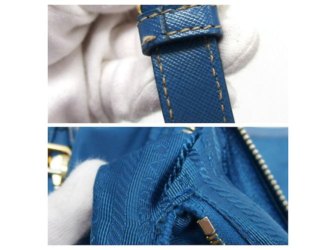Bolsa de Ombro Prada Saffiano Tessuto Nylon Azul - vista 11