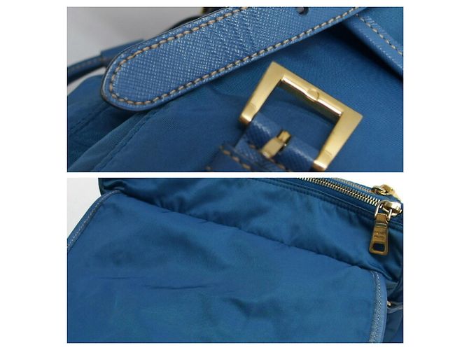 Bolsa de Ombro Prada Saffiano Tessuto Nylon Azul - vista 12