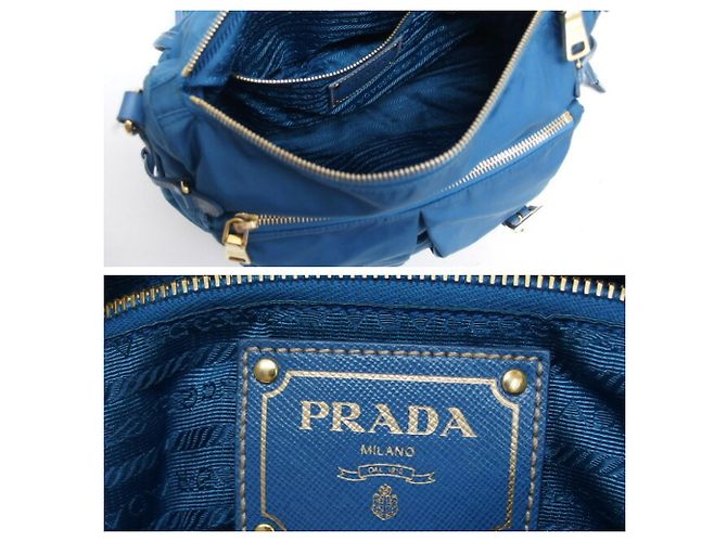 Bolsa de Ombro Prada Saffiano Tessuto Nylon Azul - vista 5