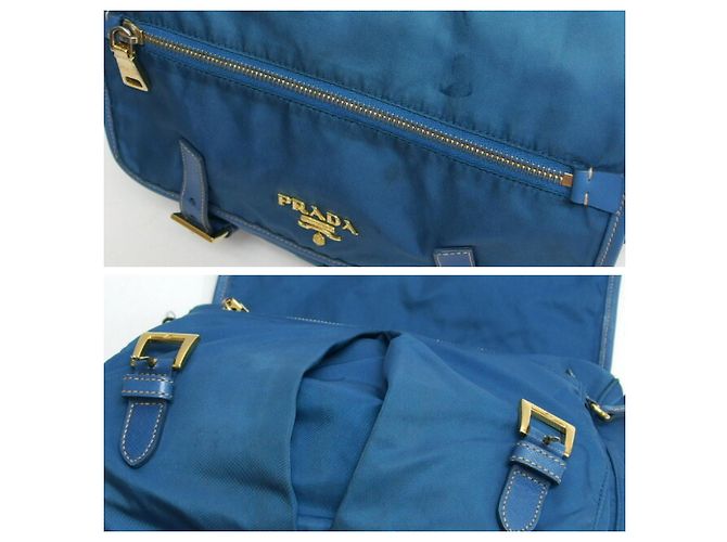 Bolsa de Ombro Prada Saffiano Tessuto Nylon Azul - vista 7