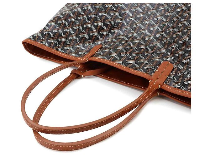 Borsa Tote Reversibile Goyard Anjou PM Marrone Nero - vista 6