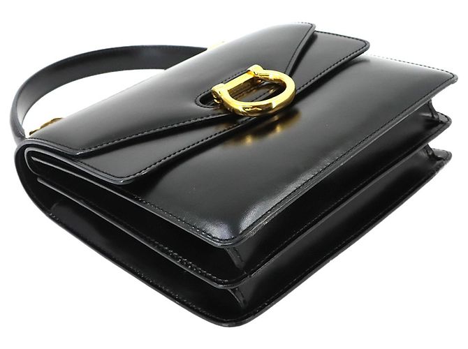 Céline Celine Double Flap Handbag in Black Leather - view 4