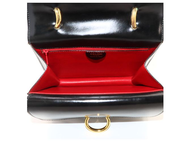 Céline Celine Double Flap Handbag in Black Leather - view 7