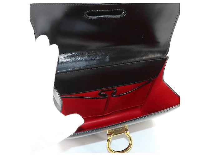 Céline Celine Double Flap Handbag in Black Leather - view 9