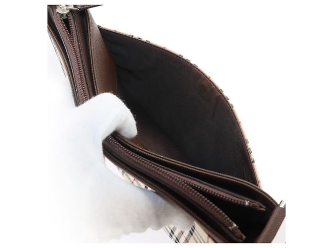 Borsa a tracolla Burberry Nova Check Marrone Beige - vista 8