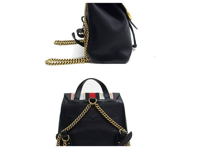 Zaino Gucci GG Marmont Sherry Line con catena Nero Multicolore - vista 4