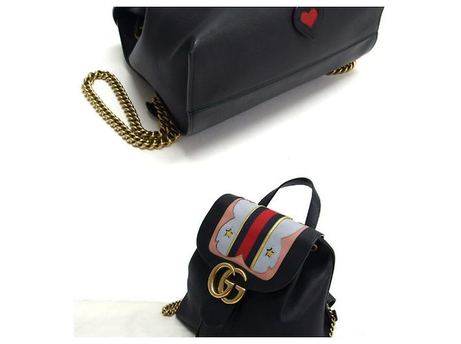 Zaino Gucci GG Marmont Sherry Line con catena Nero Multicolore - vista 5