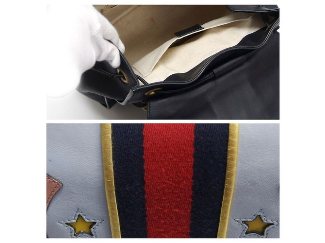 Zaino Gucci GG Marmont Sherry Line con catena Nero Multicolore - vista 7