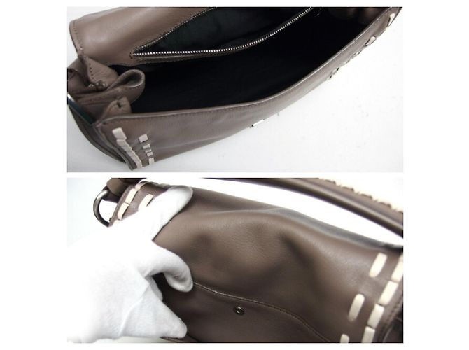 Borsa a spalla Tod's Double T Stitch in Greige Beige Grigio - vista 6