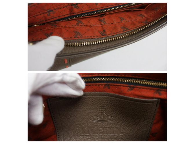 Borsa a tracolla Vivienne Westwood Punching Orb Stitch Marrone scuro - vista 11
