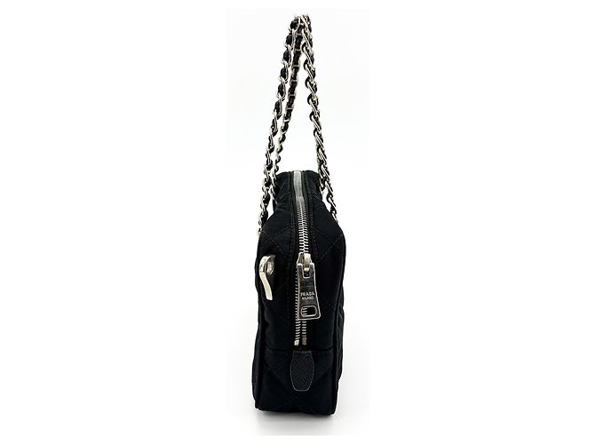 Prada Convertible Quilted Tessuto Medium Nero - vista 4