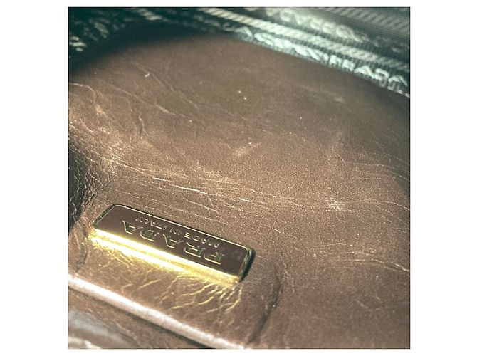 Sac à épaule mini Prada Bonnie Marron foncé - vue 11