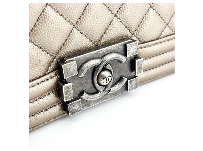 Chanel Boy Flap Quilted Calfskin Small Metallico - vista 7