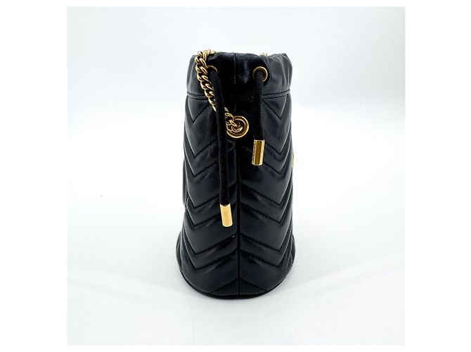 Gucci GG Marmont Bucket Matelasse Leather Mini Nero - vista 4