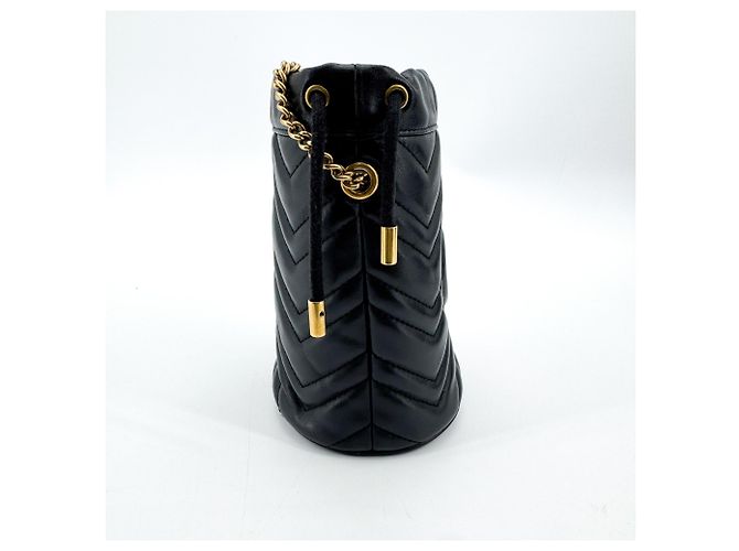 Gucci GG Marmont Bucket Matelasse Leather Mini Nero - vista 5