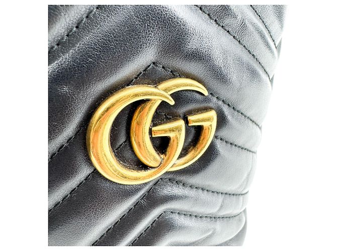 Gucci GG Marmont Bucket Matelasse Leather Mini Nero - vista 7
