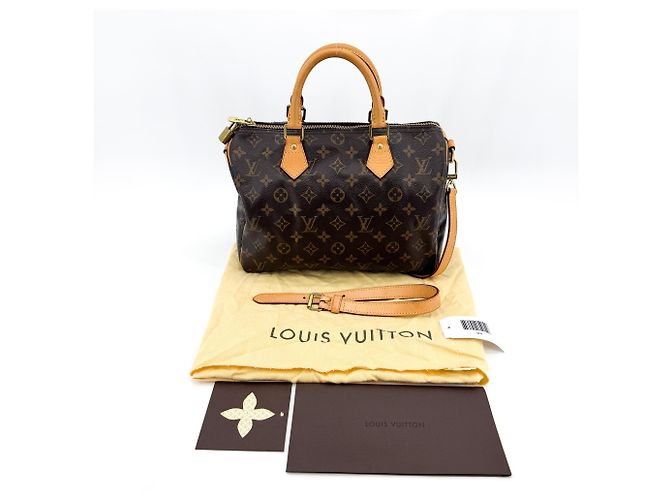 Louis Vuitton Speedy Bandouliere Monogram Canvas 30 Marrone - vista 2