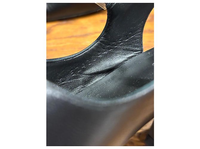 Hermès Décolleté Slingback Jackie 90 in pelle nera Nero - vista 6