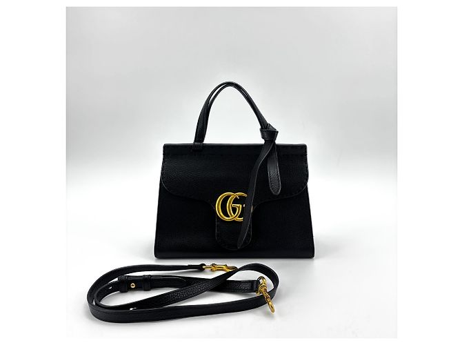 Gucci GG Marmont Gürtel aus gestepptem Leder Schwarz - Ansicht 2