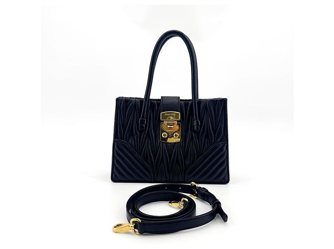 Miu Miu Confidential Matelasse Leather Black - view 2