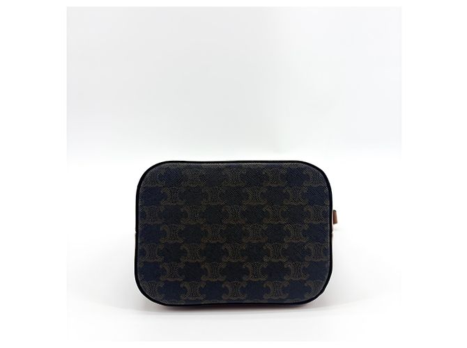 Céline Celine Triomphe Bucket de gamuza grabada Negro - vista 6