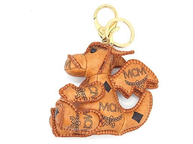 MCM Leder-Schlüsselanhänger in Braun - Ansicht 2