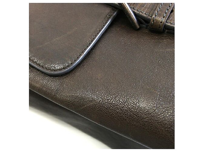 Borsa a tracolla in pelle marrone scuro Dolce & Gabbana - vista 6