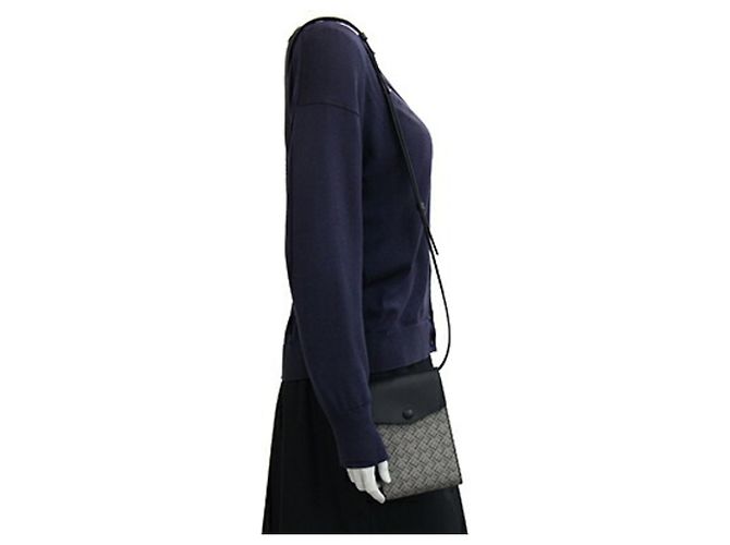 Alfred Dunhill Borsa a tracolla in pelle nera e grigia Dunhill Marrone Nero - vista 9