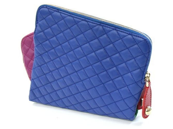 Borsa a pochette in pelle Dolce & Gabbana Blu Verde Porpora - vista 2