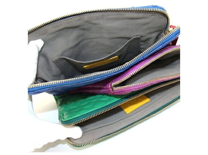 Borsa a pochette in pelle Dolce & Gabbana Blu Verde Porpora - vista 3