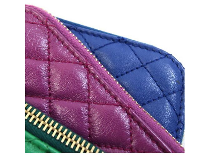 Borsa a pochette in pelle Dolce & Gabbana Blu Verde Porpora - vista 5
