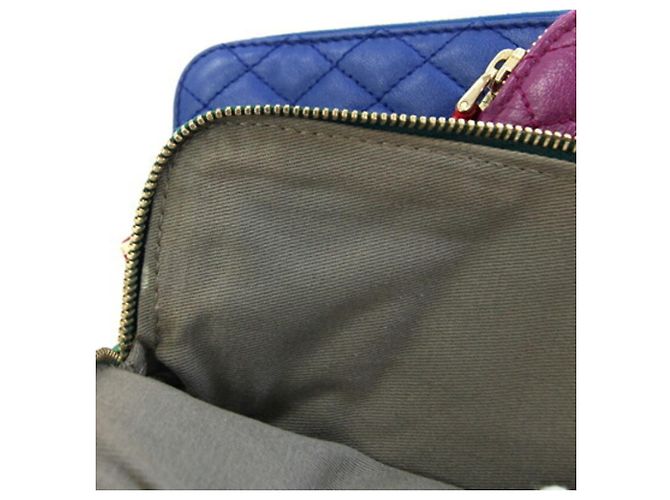 Borsa a pochette in pelle Dolce & Gabbana Blu Verde Porpora - vista 9