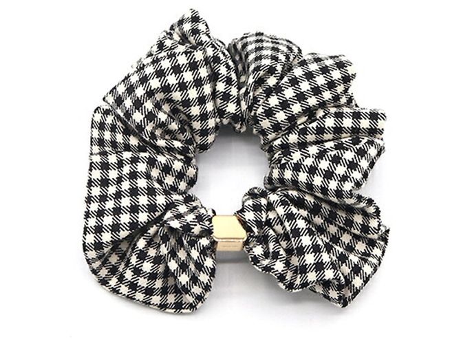 Miu Miu Scrunchie mit Gingham-Karo Schwarz Weiß - Ansicht 2